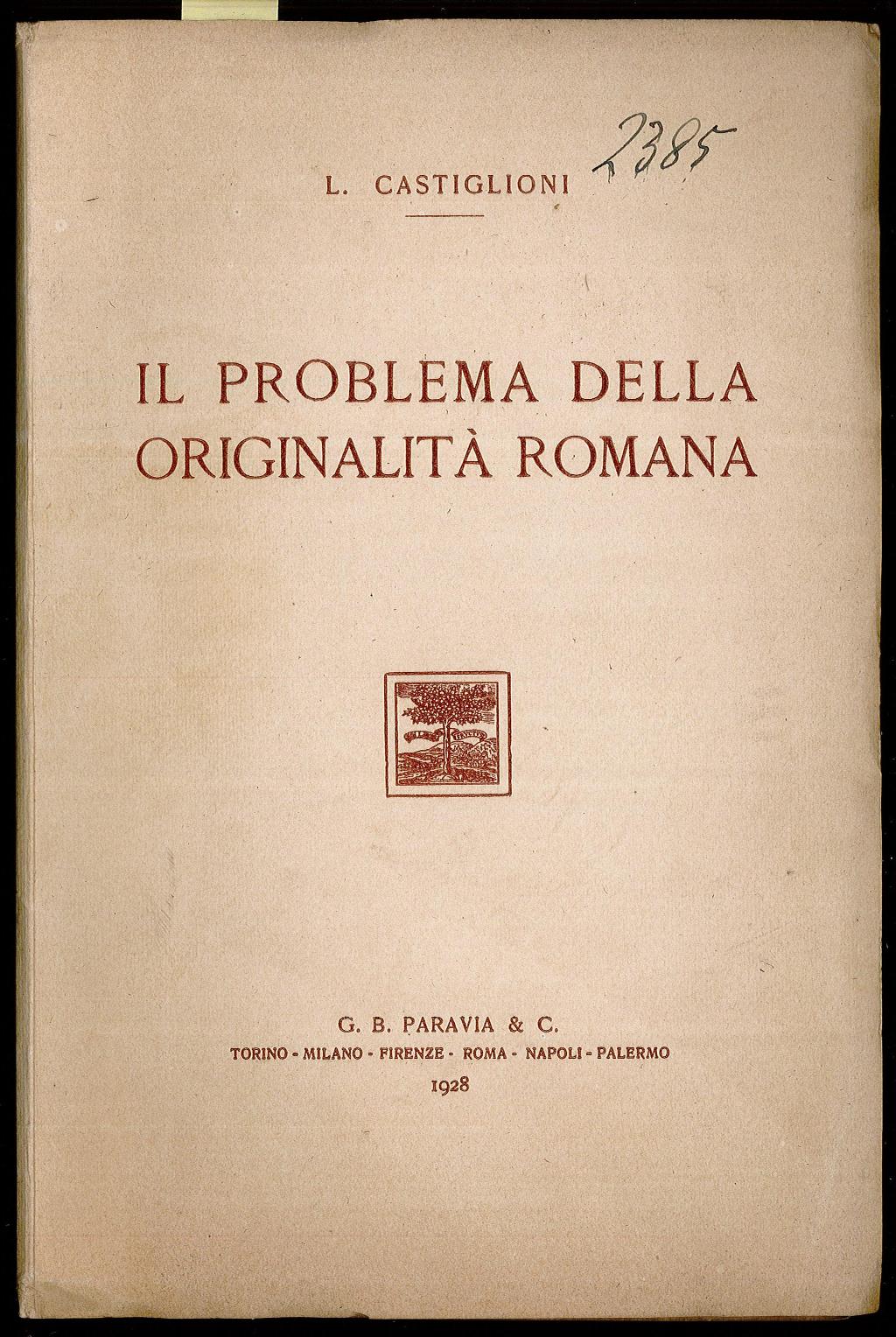 Il problema della originalità romana