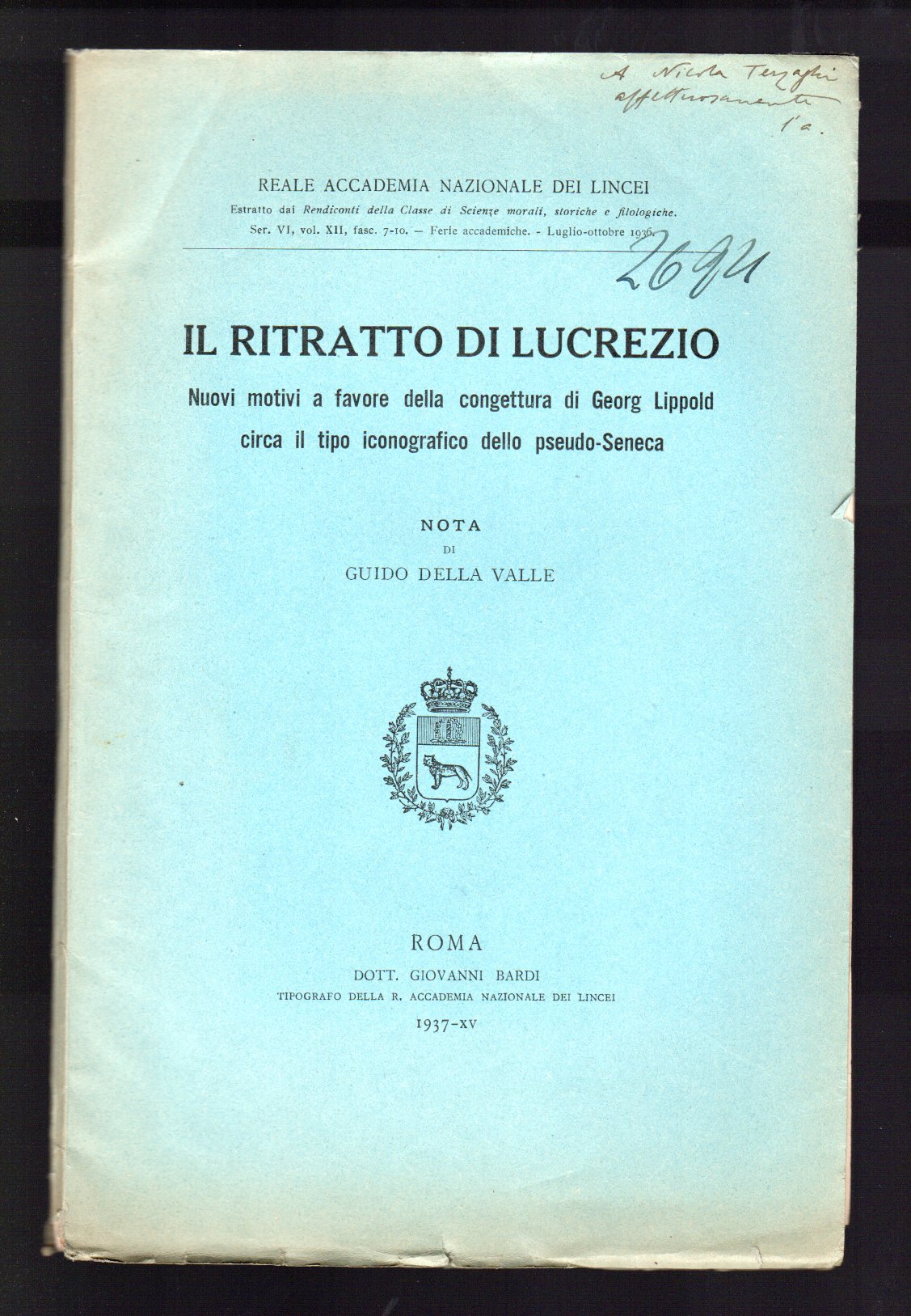 Il ritratto di Lucrezio. Nuovi motivi a favore della congettura …