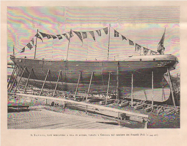 Il Savoja, nave mercantile a vela in acciaio, varata a …