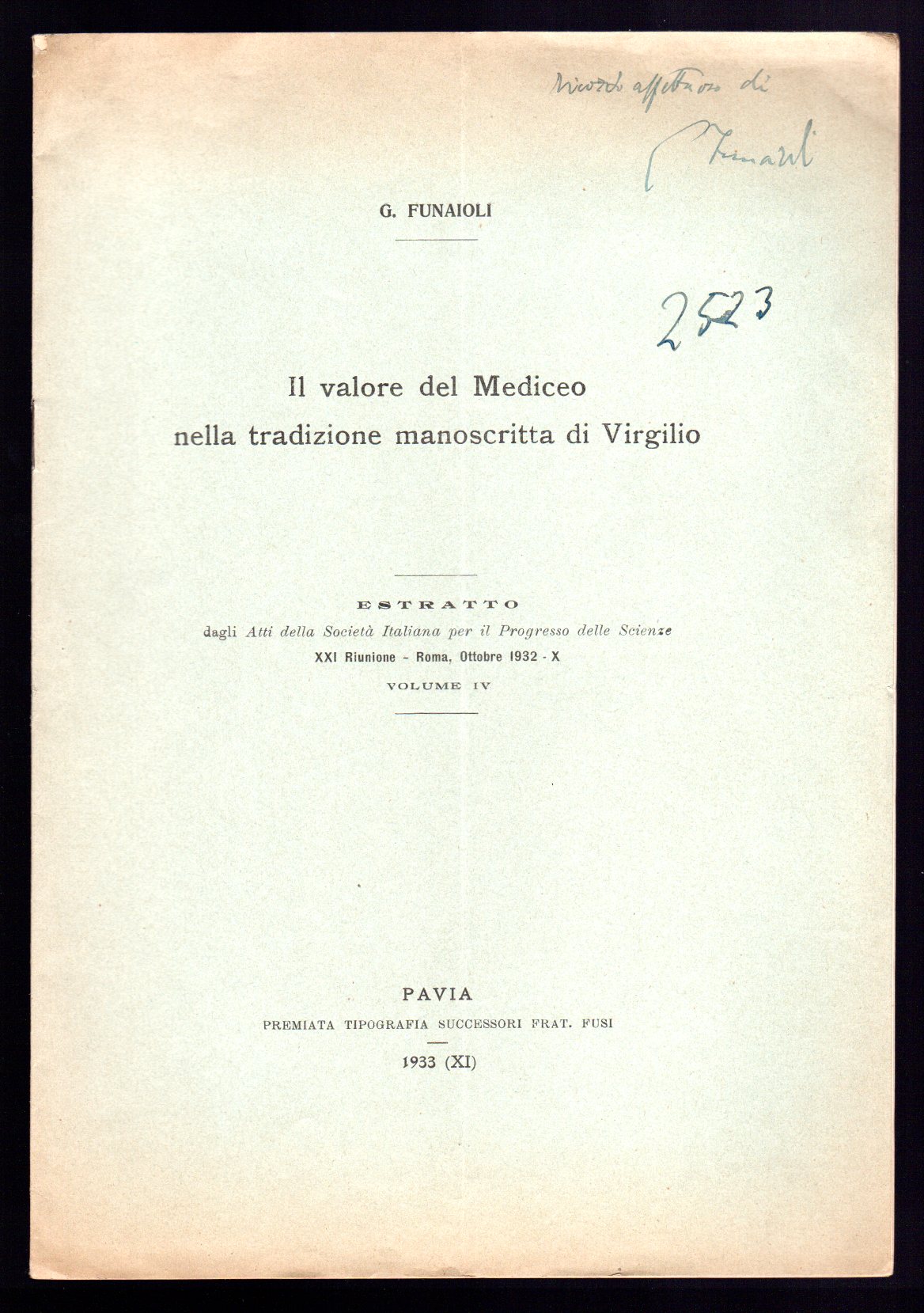 Il valore del Mediceo nella tradizione manoscritta di Virgilio