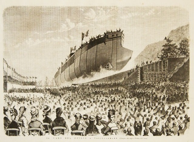 Il varo del Duilio a Castellamare