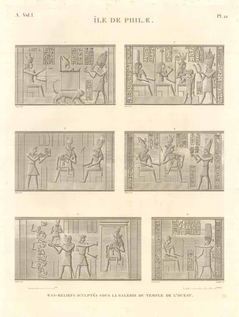 Ile de Philae - Bas-reliefs sculptés sous la Galerie du …