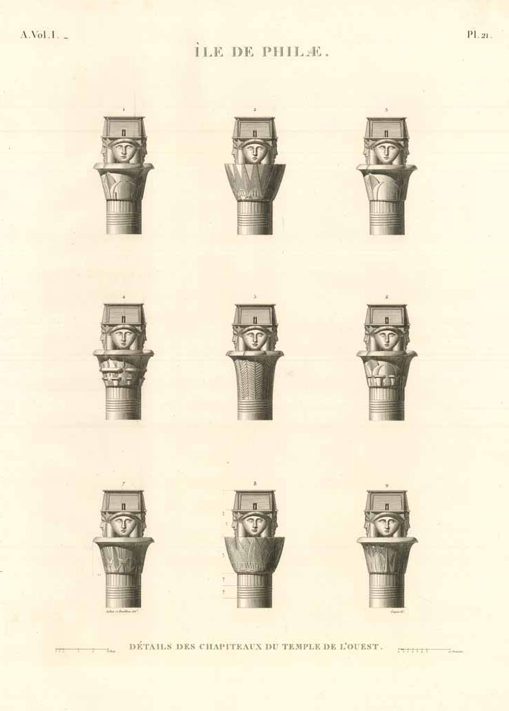 Ile de Philae - Dètails des chapiteaux du Temple de …