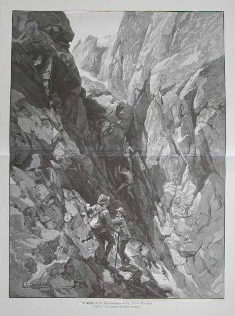 Im Kamin an der Grohmannspitze in den Tiroler Dolomiten