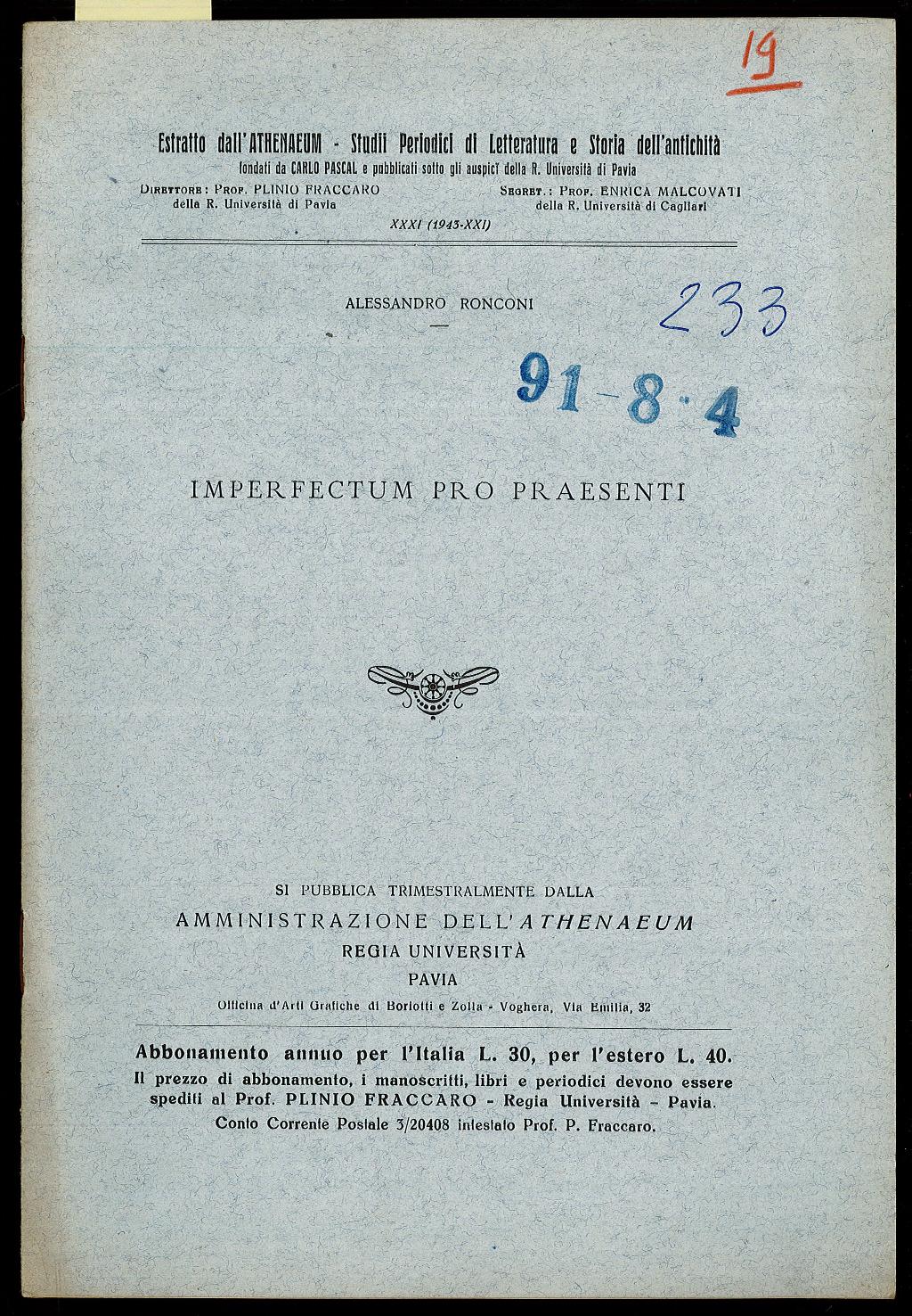 Imperfectum Pro Praesenti