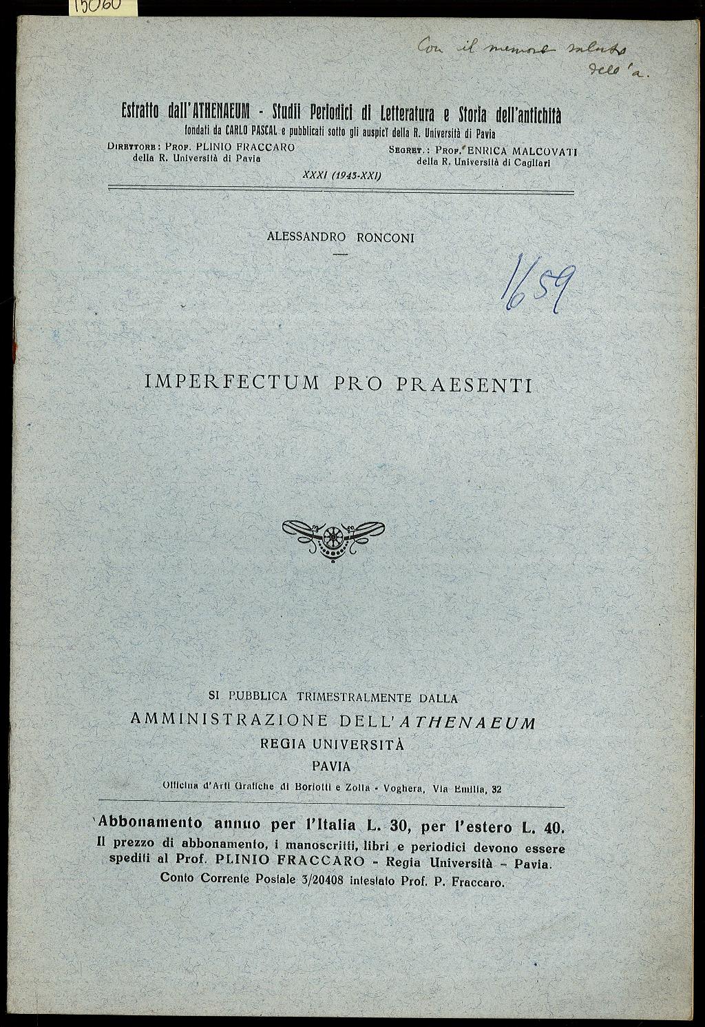 Imperfectum Pro Praesenti