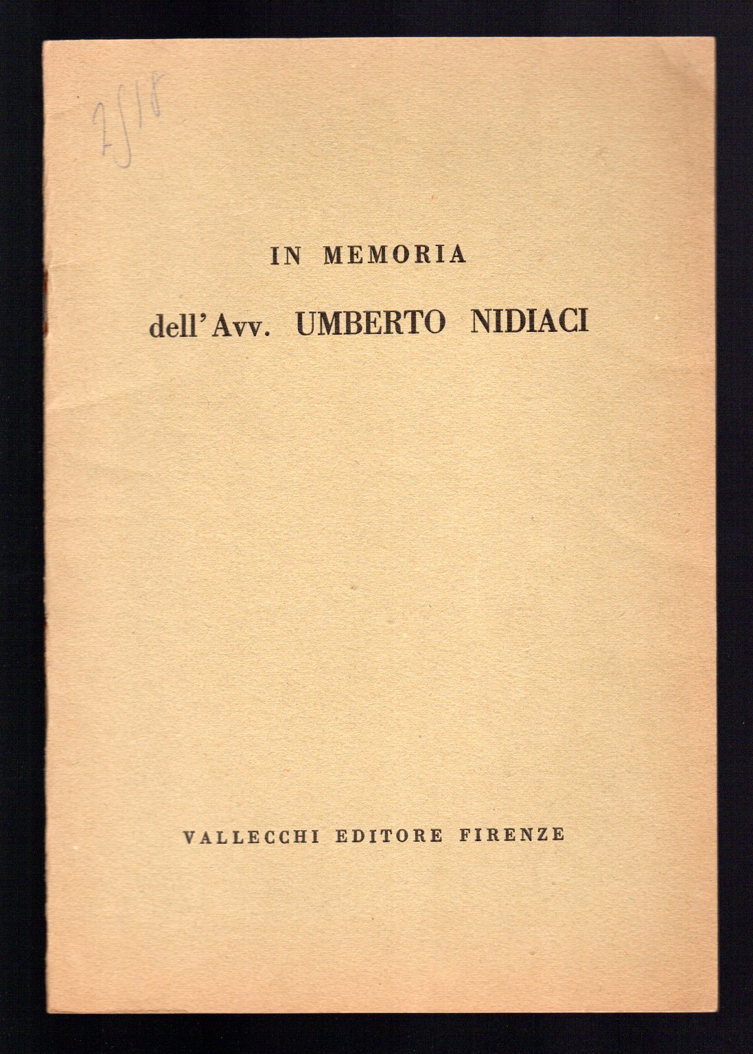 In memoria dell'Avv. Umberto Nidiaci