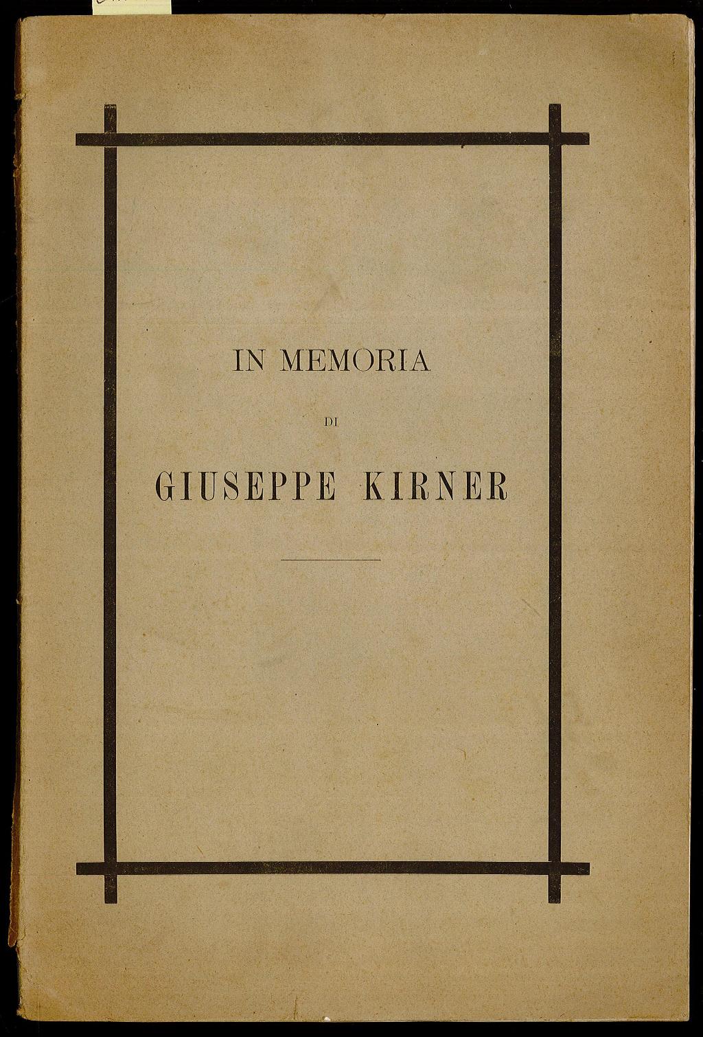 In memoria di Giuseppe Kirner
