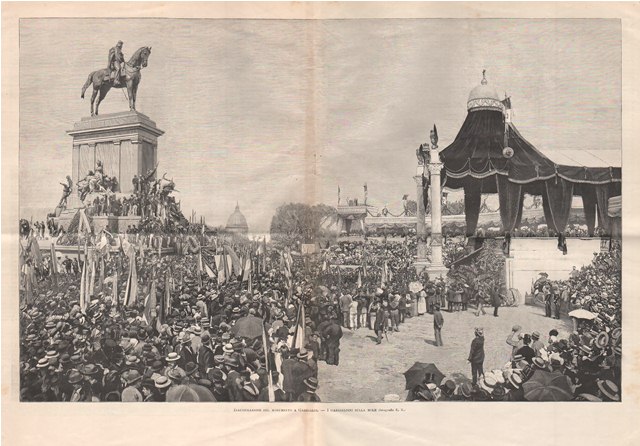 Inaugurazione del monumento a Garibaldi - I garibaldini sulla mole