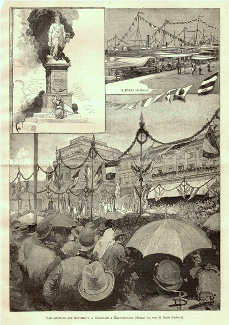 Inaugurazione del monumento a Garibaldi a Civitavecchia