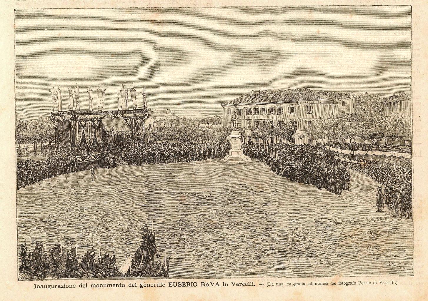 Inaugurazione del monumento del generale Eusebio Bava in Vercelli.