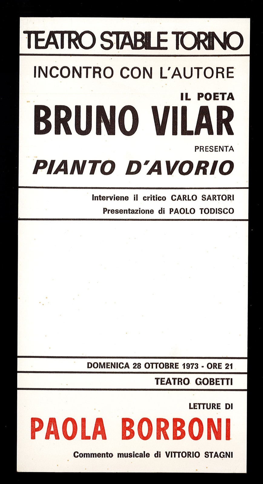 Incontro con l'autore: il poeta Bruno Vilar presenta Pianto d'avorio