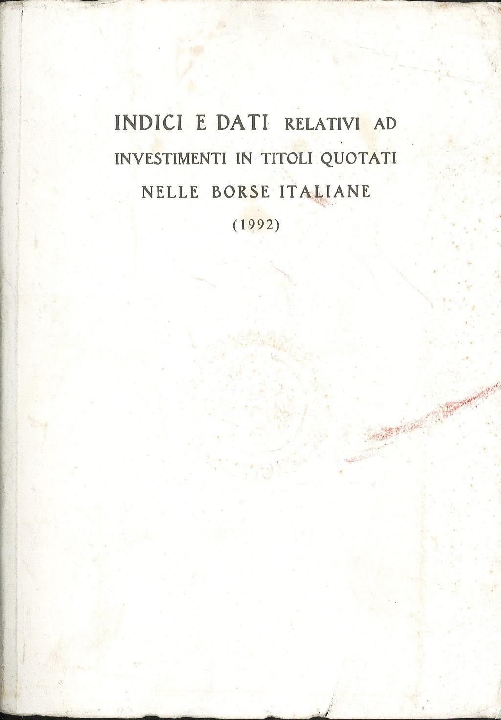 Indici e dati relativi ad investimenti in titoli quotati nelle …