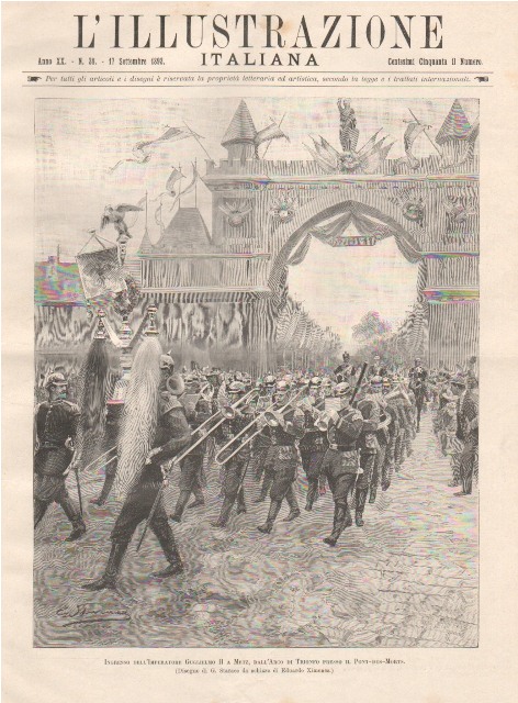 Ingresso dell’Imperatore Guglielmo II a Metz, dall’Arco di Trionfo presso …