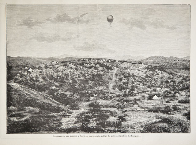 Innalzamento del pallone a Saati