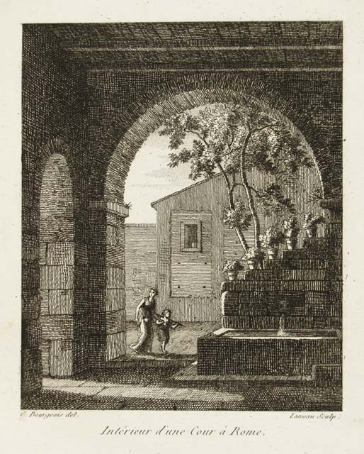 Intérieur d'une cour a Rome