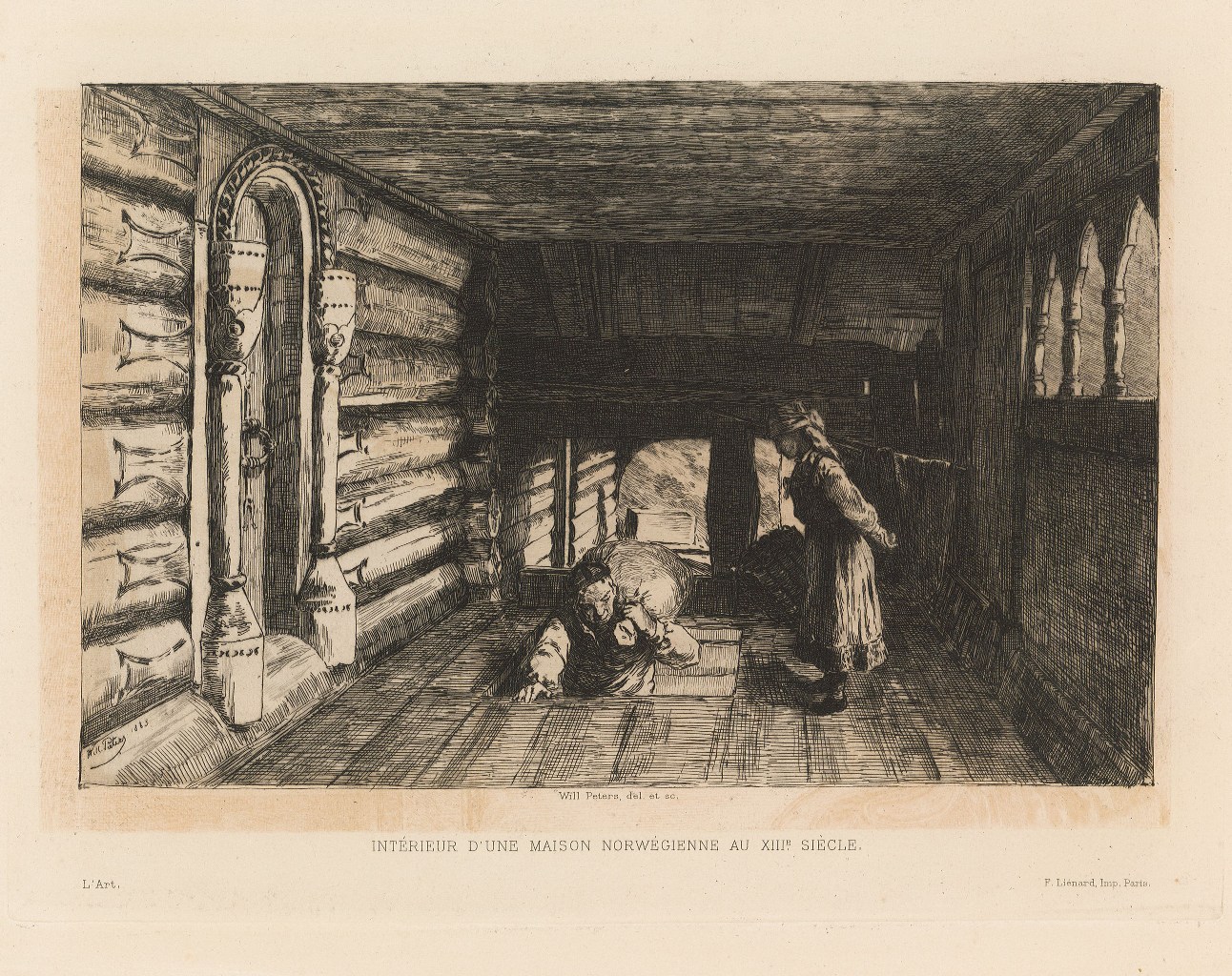 Interieur d’une maison norwegienne au XIII siecle