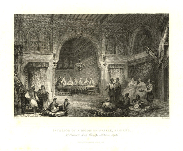 Interior of a moorish palace, Algeris