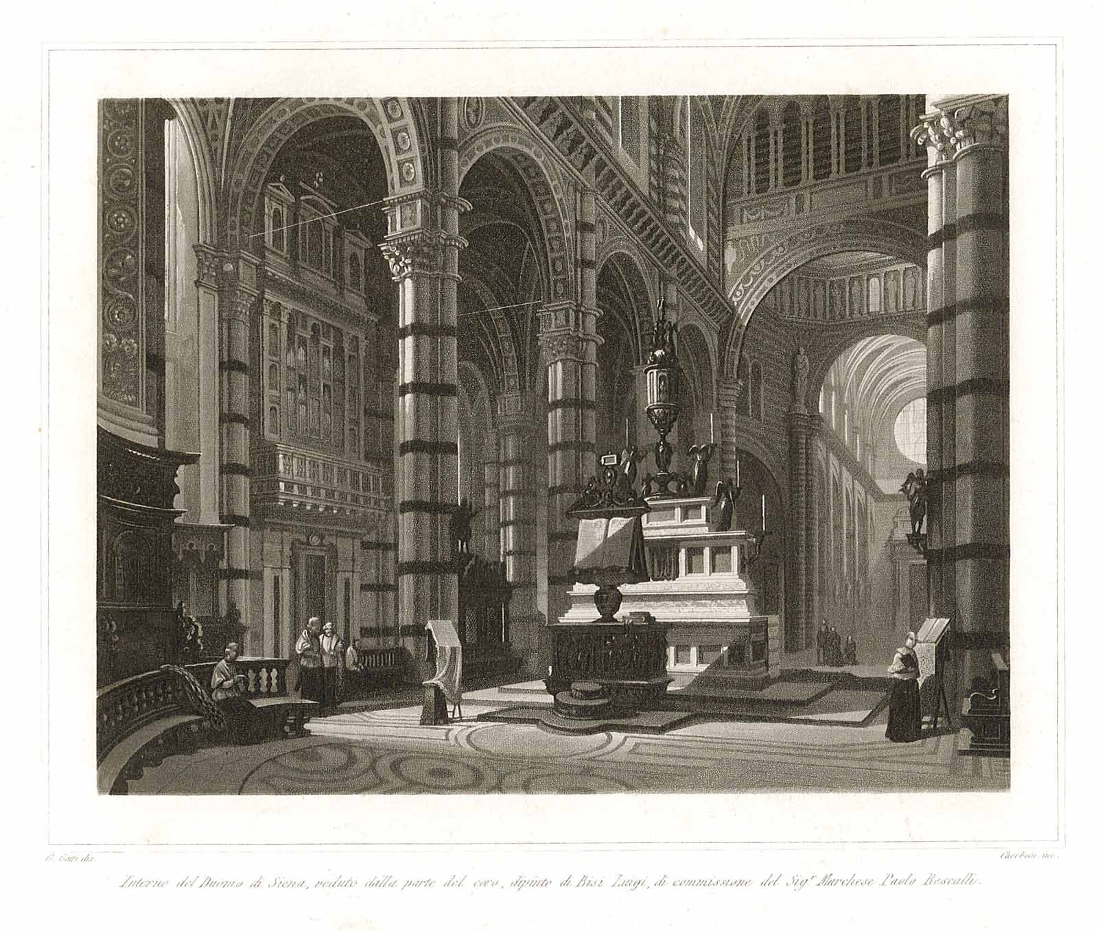 Interno del Duomo di Siena, veduta dalla parte del coro …