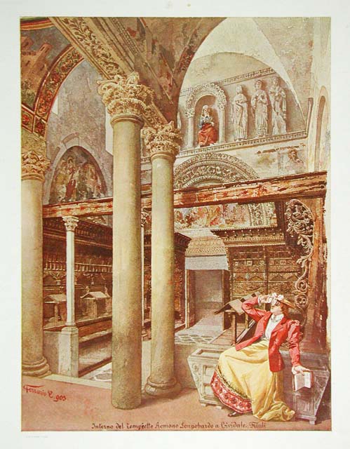 Interno del Tempietto Romano Longobardo a Cividale. Friuli
