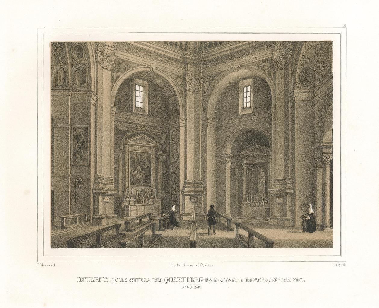 Interno della Chiesa del Quartiere dalla parte destra entrando