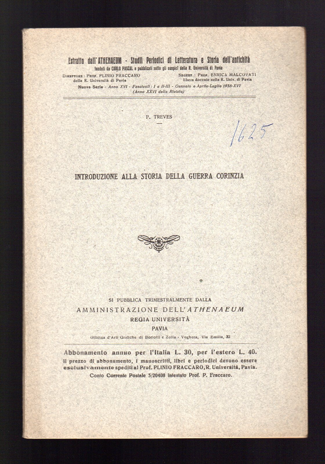Introduzione alla Storia della Guerra Corinzia