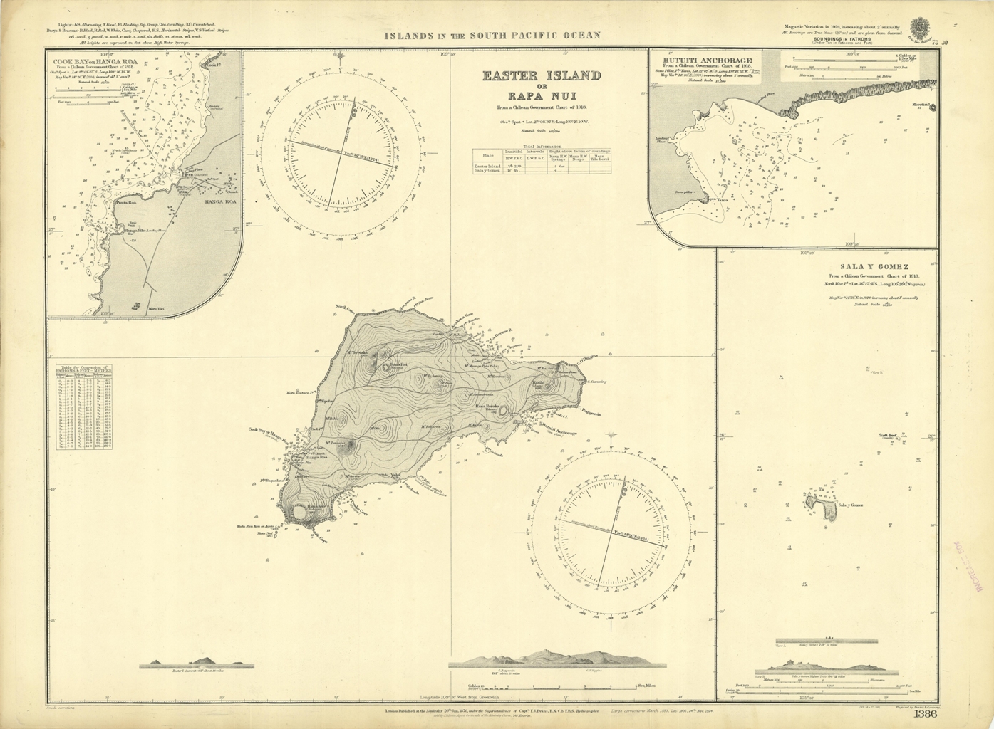 Islands in the South Pacific Ocean - Easter Island or …