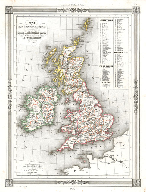 Isles Britanniques dressées d'aprèa la carte Anglaise de Wild