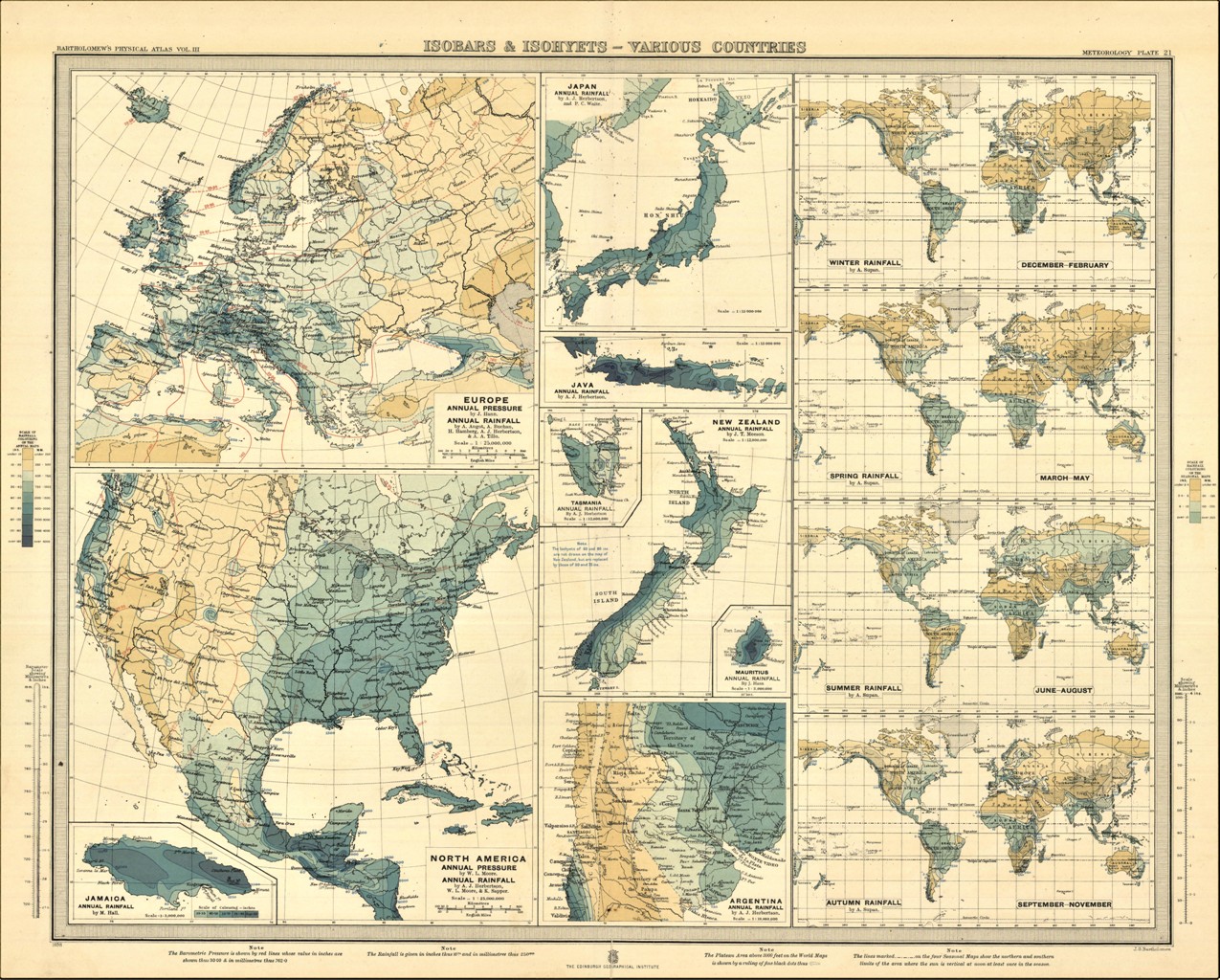 Isobars & Isohyets - Various Countries