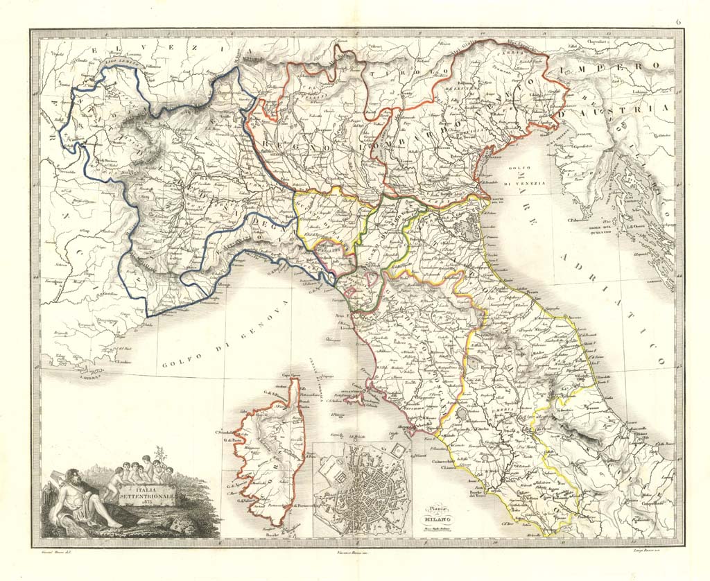 ITALIA SETTENTRIONALE 1833.