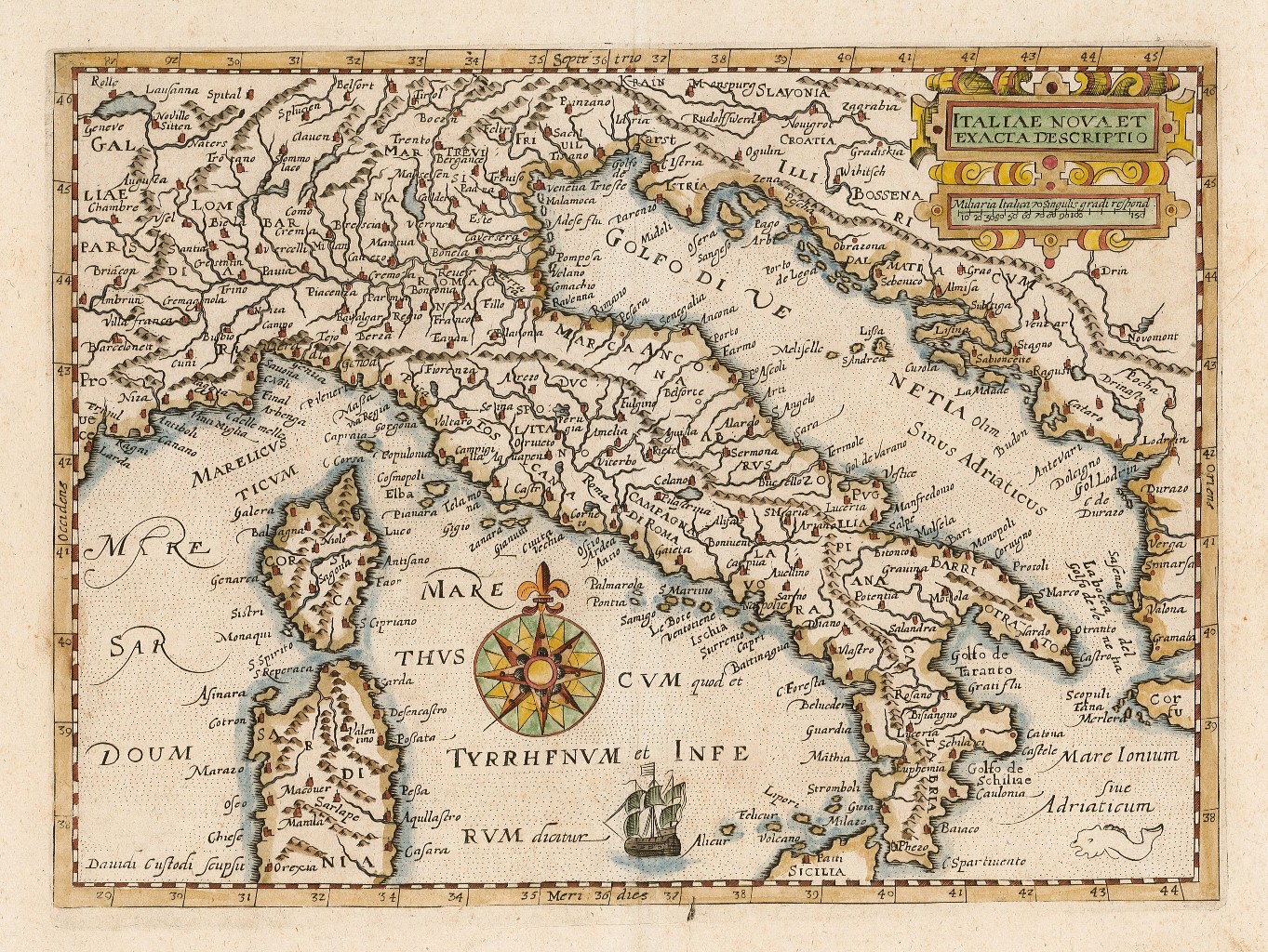 Italiae Nova et / Exacta Descriptio