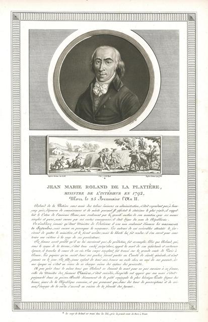 Jean Marie Roland de la Platiere, Ministre de l'Interieur en …