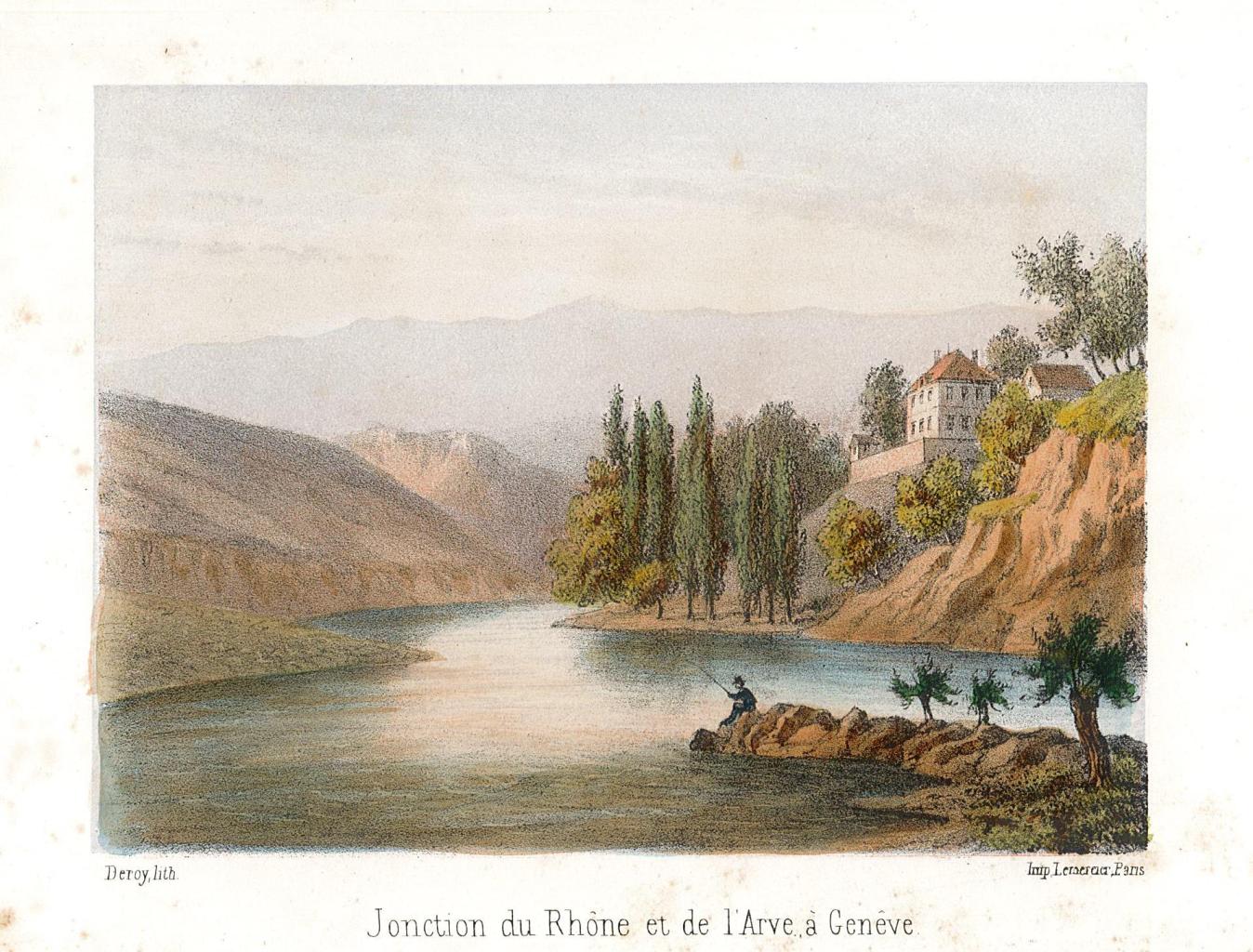 Jonction du Rhone et de l'Arve à Geneve