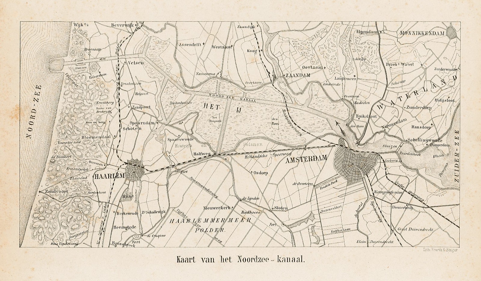 Kaart van het Noordzee-kanaal