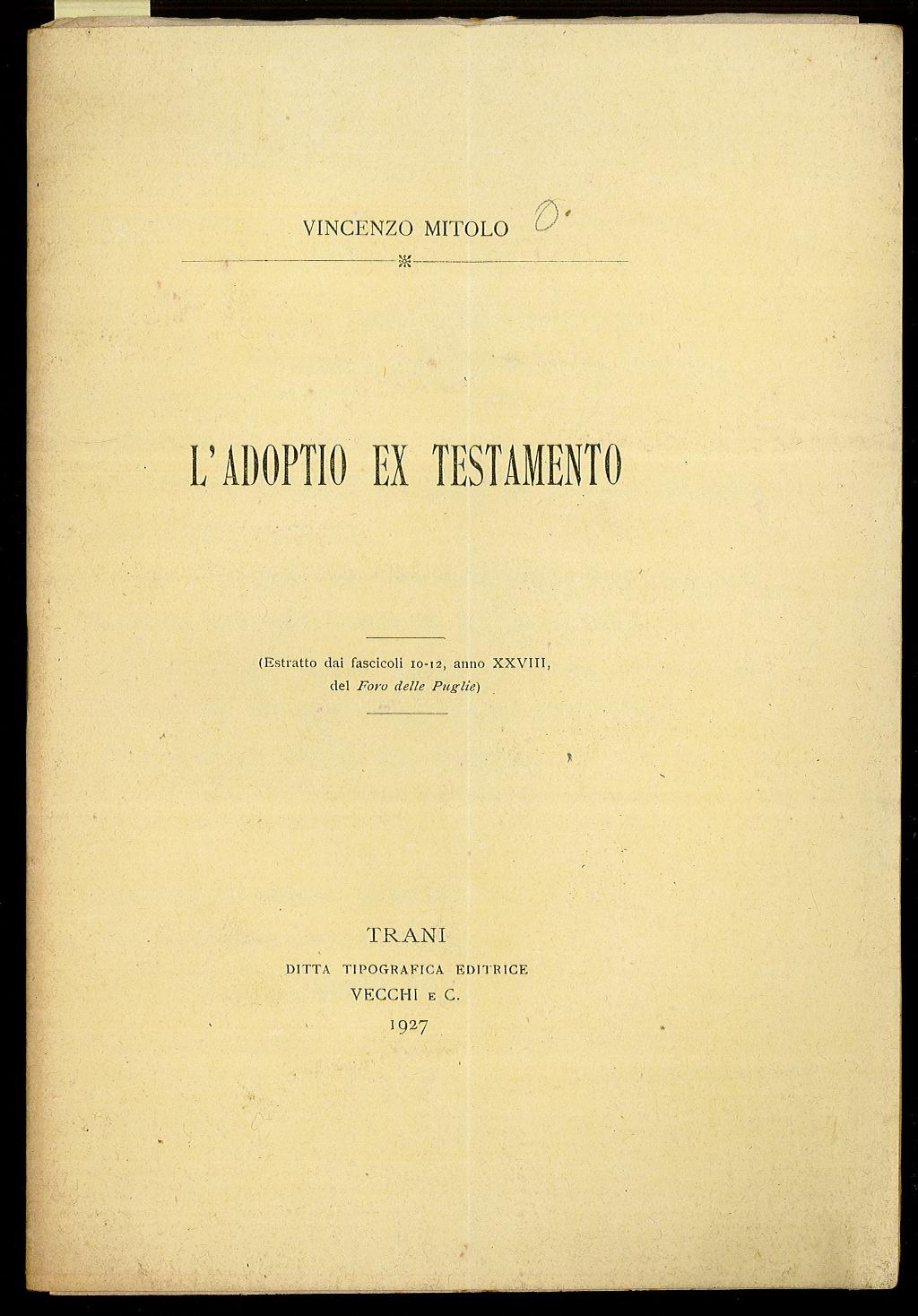 L’adoptio ex testamento