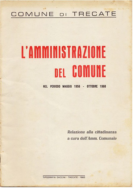 L’Amministrazione del Comune nel periodo maggio 1956 - ottobre 1960