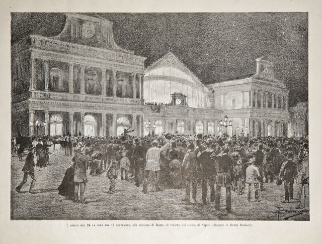 L’arrivo del Re la sera del 14 settembre, alla stazione …