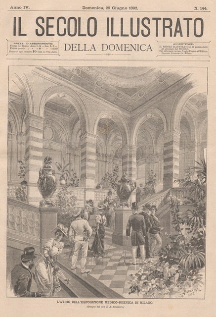 L’atrio dell’Esposizione medico-igienica di Milano