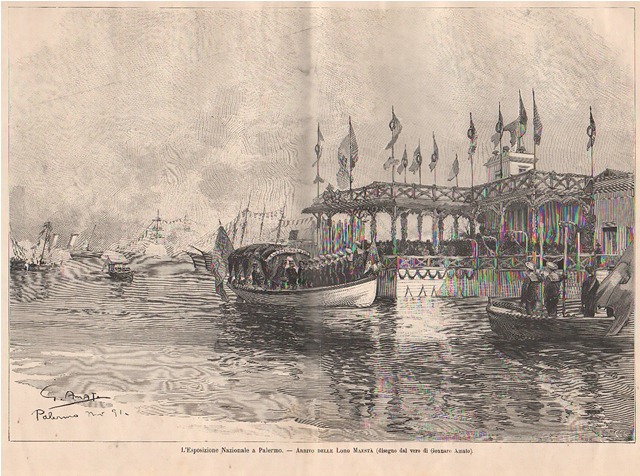L'Esposizione Nazionale a Palermo - Arrivo delle Loro Maestà
