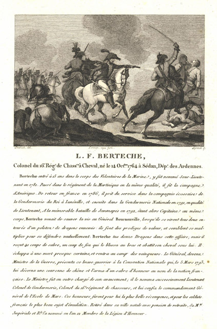 L. F. Berteche Colonel du 16e Règnt de Chassrs à …