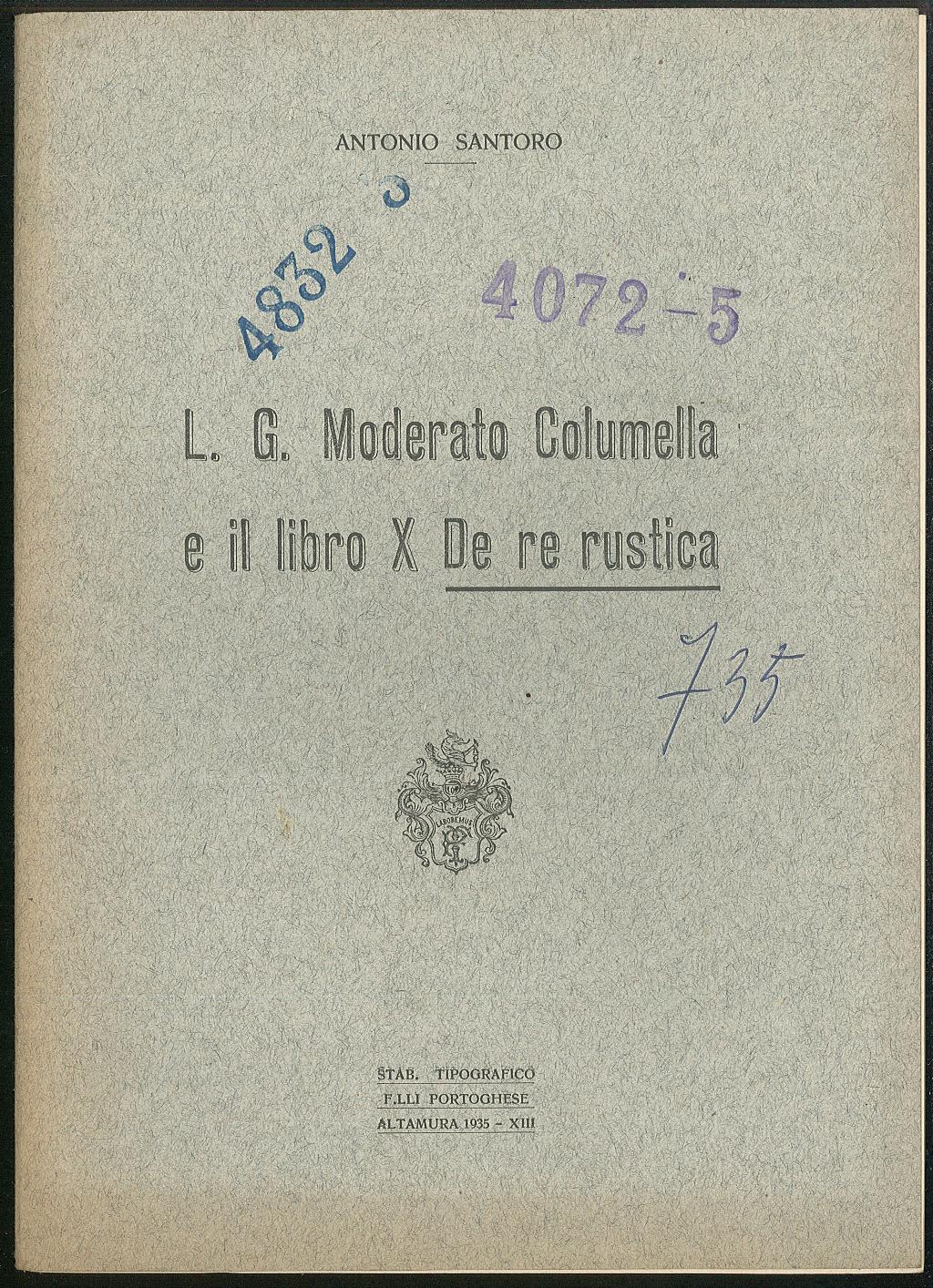 L. G. Moderato Columella e il libro X De re …