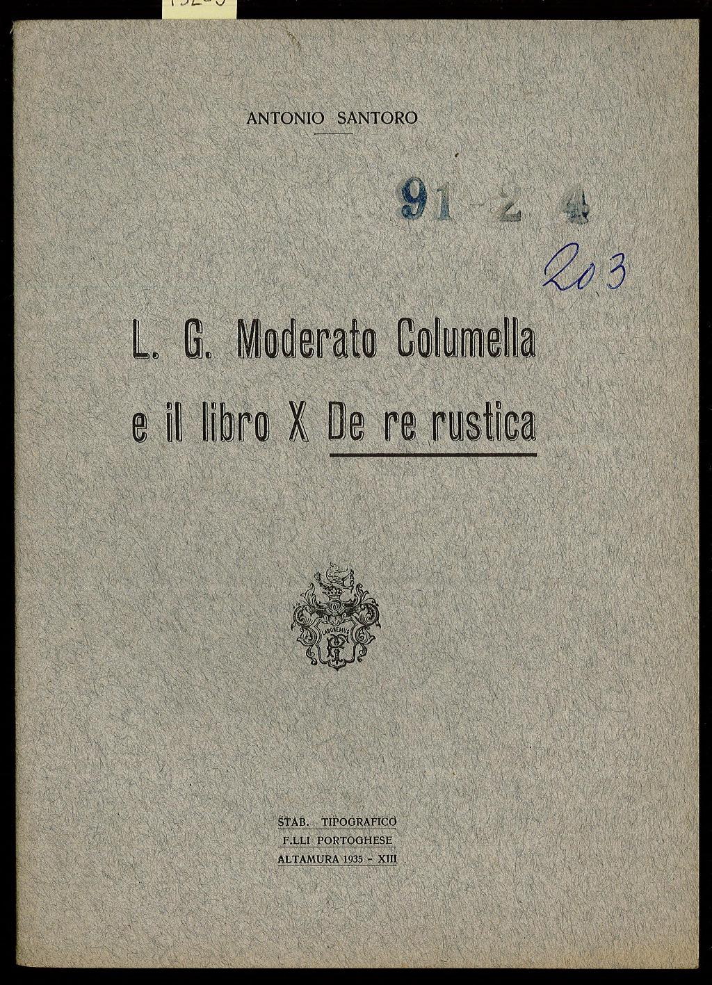 L. G. Moderato Columella e il libro X De re …