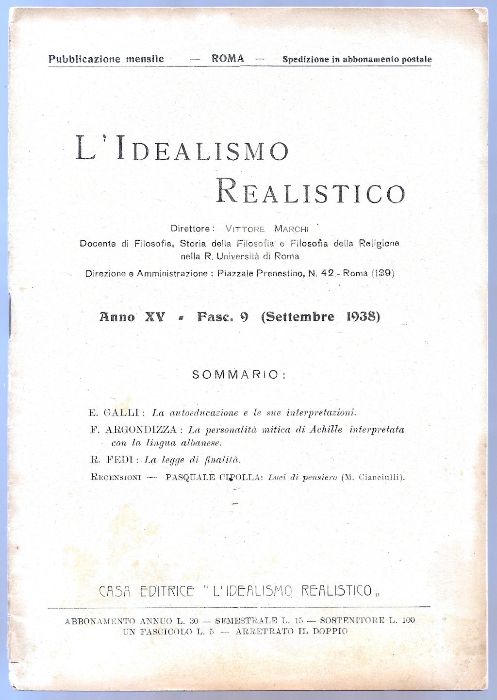 L'Idealismo Realistico