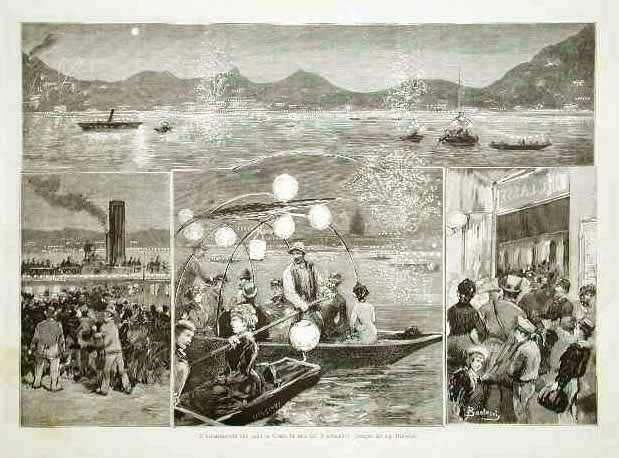 L'illuminazione sul Lago di Como .