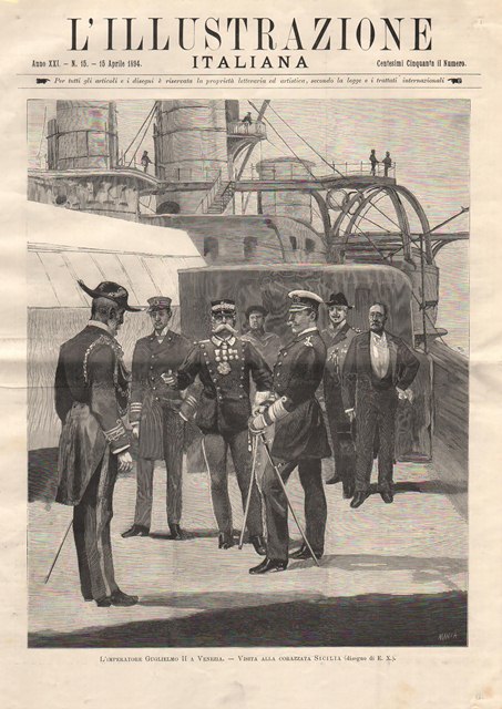 L'Imperatore Guglielmo II a Venezia - Visita alla corazzata Sicilia