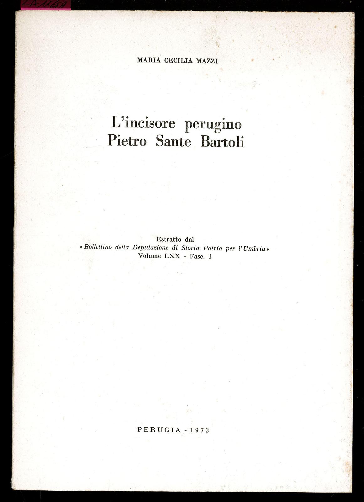 L'incisore perugino Pietro Sante Bartoli
