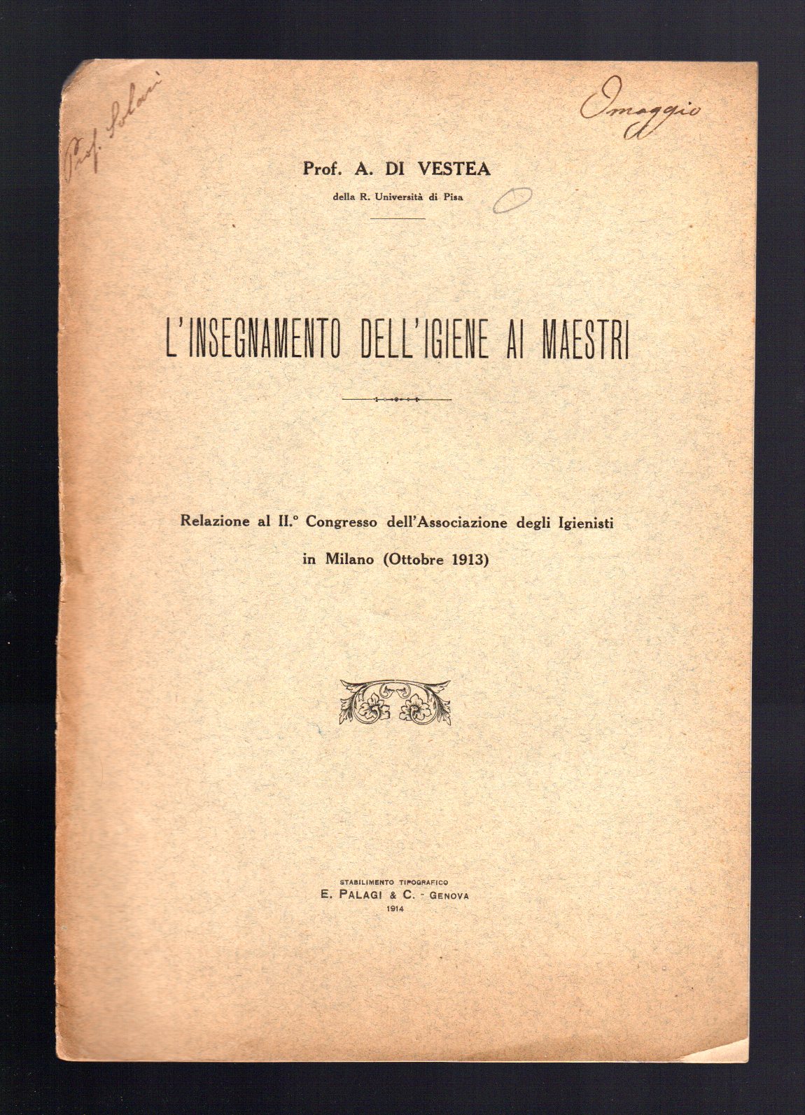 L'insegnamento dell'igiene ai maestri - Relazione al II Congresso dell'Associazione …
