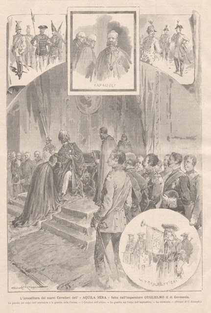 L’investitura dei nuovi Cavalieri dell’Aquila Nera fatta dall’imperatore Guglielmo II …