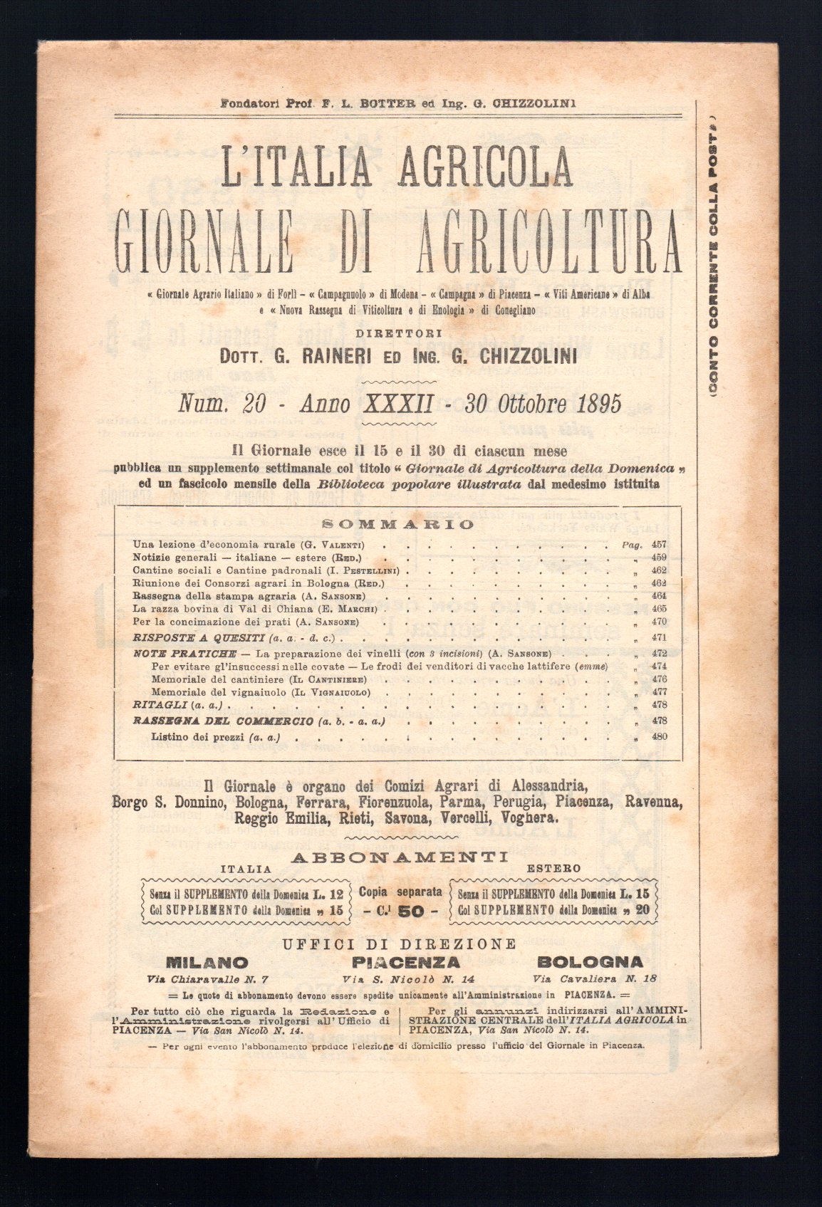 L'Italia agricola giornale di agricoltura