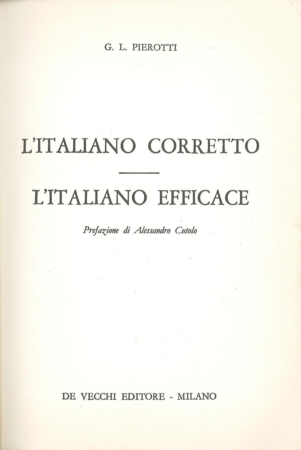 L'italiano corretto - L'italiano efficace